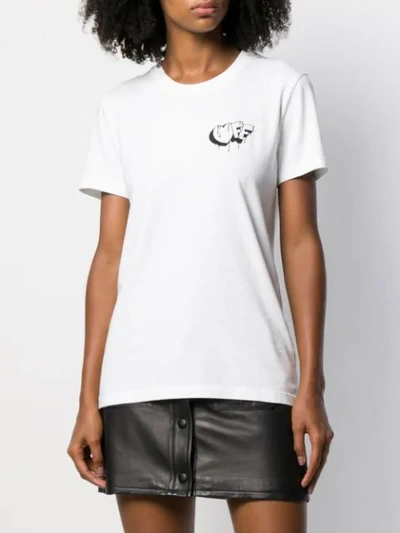 Shop Off-white Dripping Logo T-shirt In 0110 White