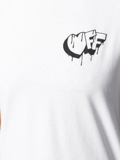 Shop Off-white Dripping Logo T-shirt In 0110 White