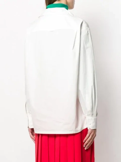 Shop Prada Rose Print Shirt In White