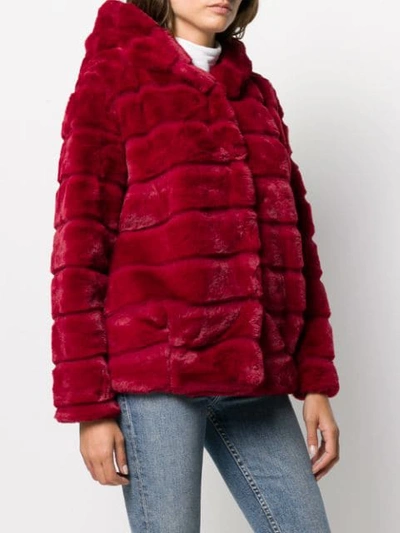 Shop Apparis Goldie Short Faux-fur Jacket In Red