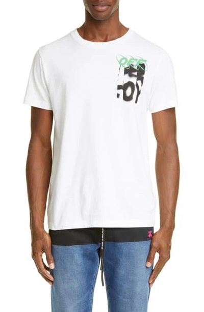 Shop Off-white Slim Fit Spray Blurred Graphic T-shirt In White Multi