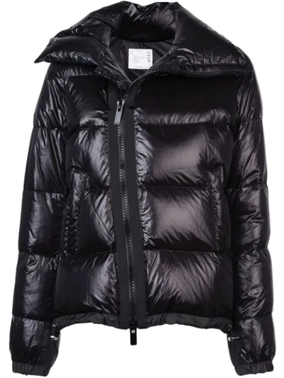 Shop Sacai Short Puffer Jacket In Black
