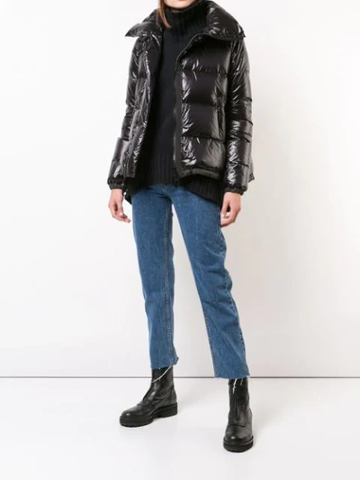 Shop Sacai Short Puffer Jacket In Black