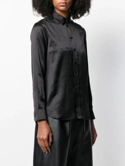 Shop Saint Laurent Classic Silk Shirt In Black