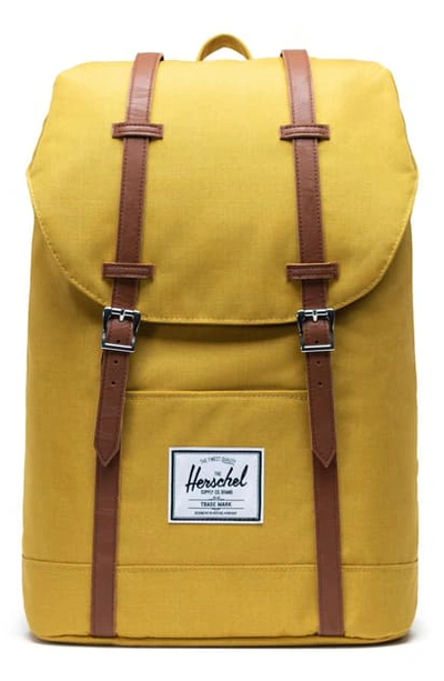 Shop Herschel Supply Co Retreat Backpack - Yellow In Arrowwood Crosshatch