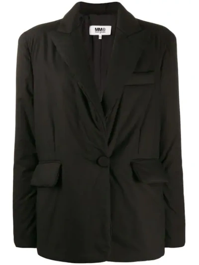 Shop Mm6 Maison Margiela Ruched Front Blazer In Black