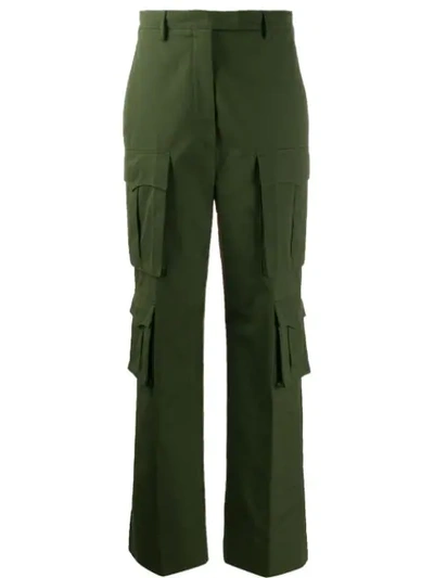 Shop Prada Straight-leg Cargo Trousers In F0161 Verde Militare
