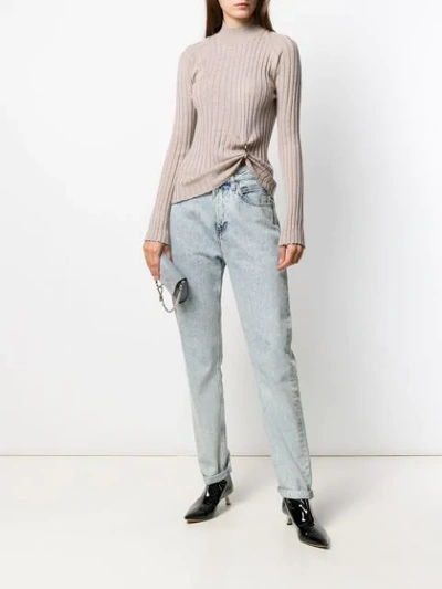 Shop Act N°1 Ring-detail Ribbed Wool Sweater In Neutrals