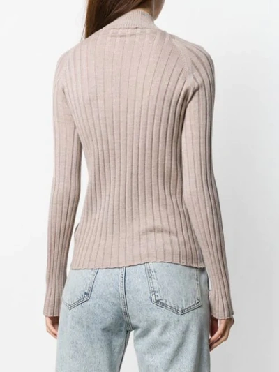 Shop Act N°1 Ring-detail Ribbed Wool Sweater In Neutrals