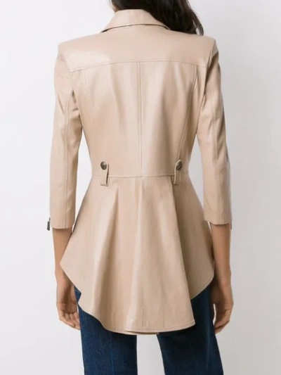 Shop Andrea Bogosian Leather Biker Jacket In Neutrals