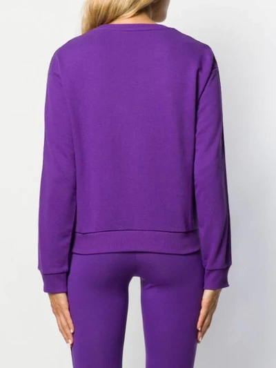 Shop Fila Tivka Logo Tape Sweatshirt In Purple