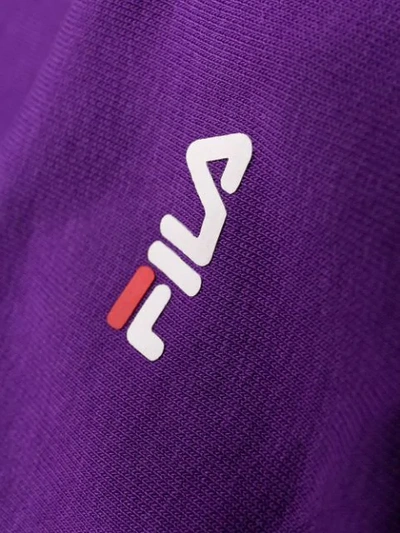 Shop Fila Tivka Logo Tape Sweatshirt In Purple