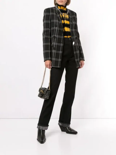 Shop Alexander Wang Loose-fit Plaid Blazer In Black/white Windowpane