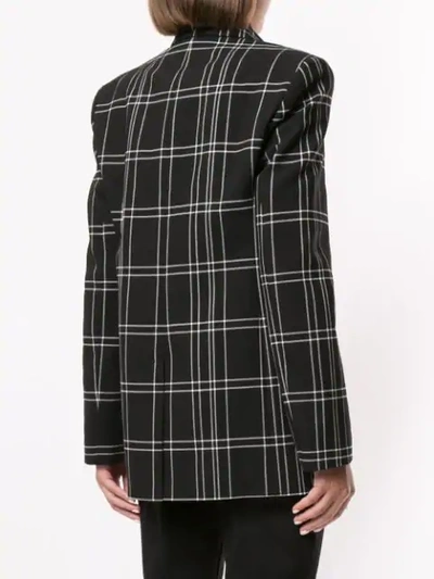 Shop Alexander Wang Loose-fit Plaid Blazer In Black/white Windowpane