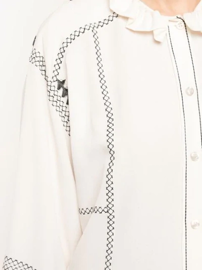 Shop Derek Lam Embroidered Shirt In White