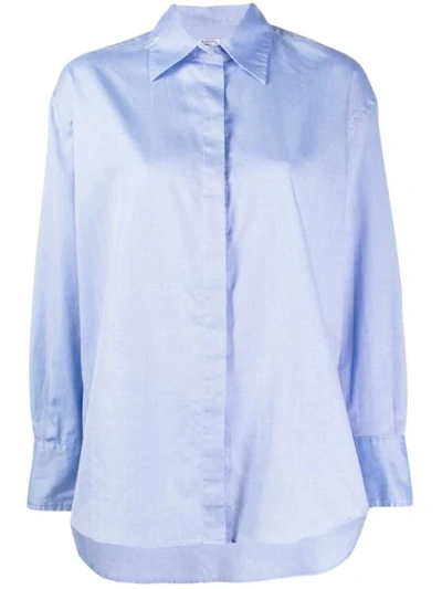 Shop Barena Venezia Oversized Long-sleeved Shirt In Blue