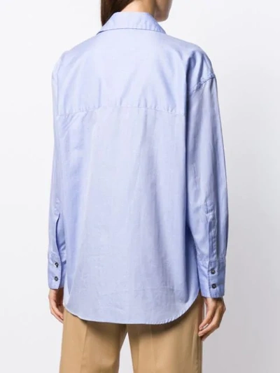 Shop Barena Venezia Oversized Long-sleeved Shirt In Blue