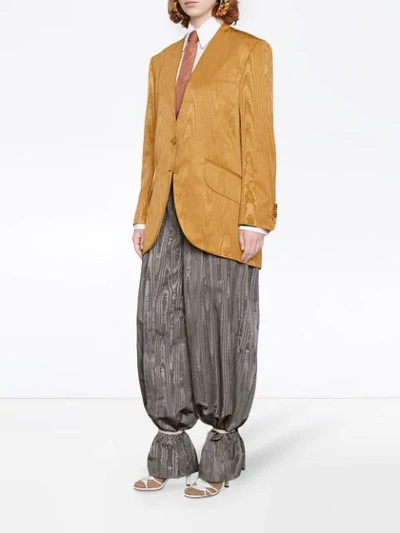 Shop Gucci Moiré Wide-leg Trousers In Grau