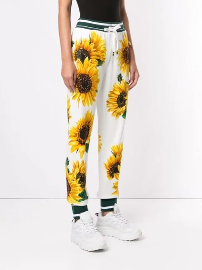 Shop Dolce & Gabbana Sunflower Print Trousers In Yellow