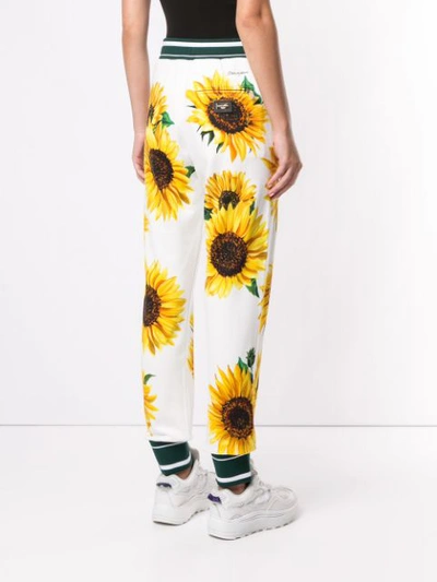 Shop Dolce & Gabbana Sunflower Print Trousers In Yellow