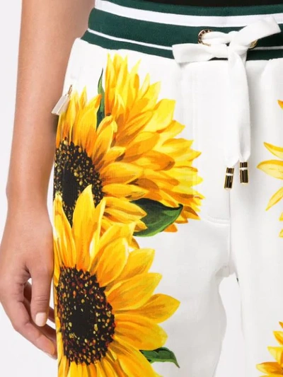 Shop Dolce & Gabbana Sunflower Print Trousers In Yellow