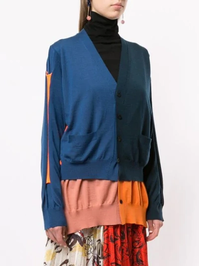 Shop Toga Layered Colour Block Cardigan In Blue