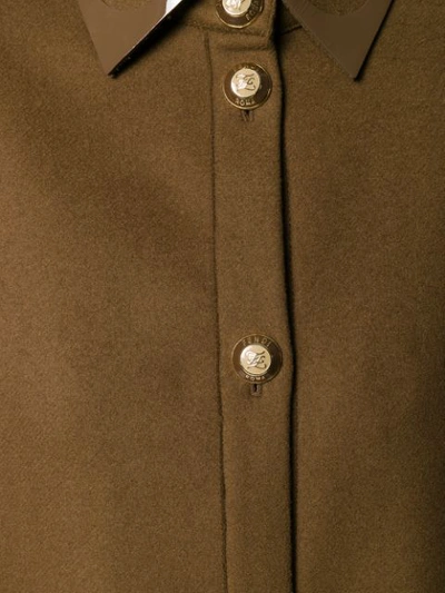 Shop Fendi Long Shirt Coat In Brown