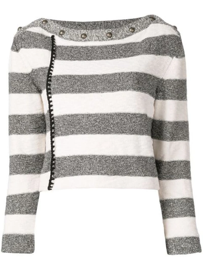 Shop Philosophy Di Lorenzo Serafini Striped Knit Sweater In Neutrals