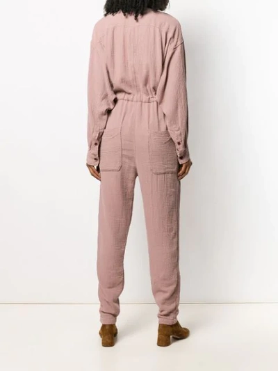 Shop Isabel Marant Étoile Drawstring Jumpsuit In Rosewood