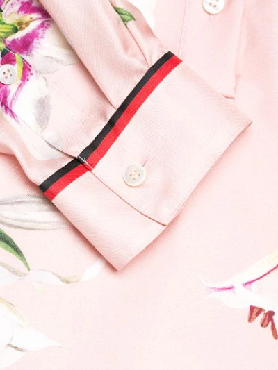 Shop Dolce & Gabbana Lily Print Asymmetric Dress In Pink