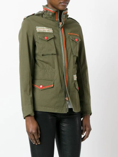 Shop History Repeats Embellished Military Jacket In Green