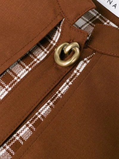 Shop Rejina Pyo Checked Shirt In Brown