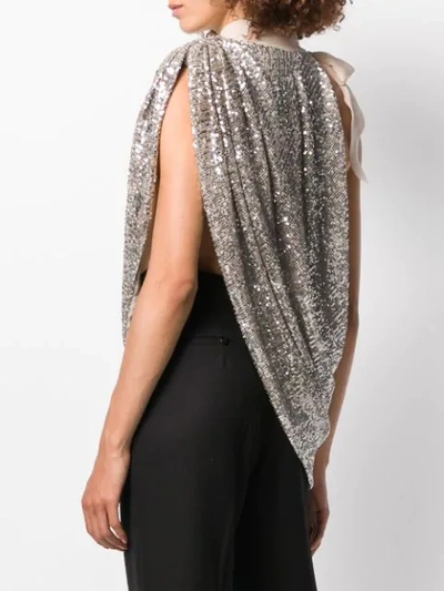 Shop Magda Butrym Embellished Sleeveless Top In Silver