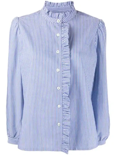 Shop Apc Striped Shirt In Blue
