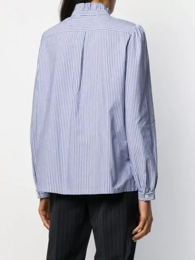 Shop Apc Striped Shirt In Blue