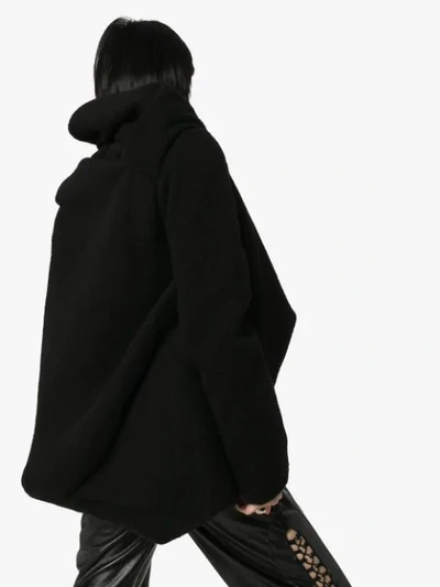 Shop Rick Owens Asymmetric Draped Jacket In Black