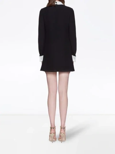 Shop Miu Miu 'georgette' Minikleid In Black