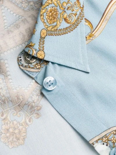 Shop Versace Baroque Print Shirt In Blue