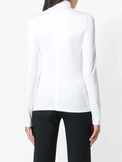 Shop Jil Sander Slim Fit Turtleneck Blouse - White