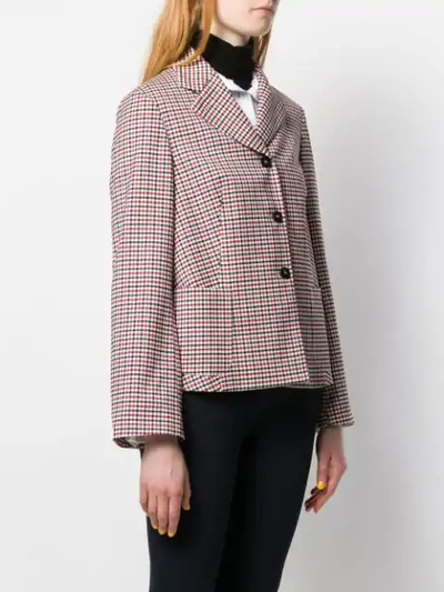 Shop Alberto Biani Check Single-breasted Jacket In Red