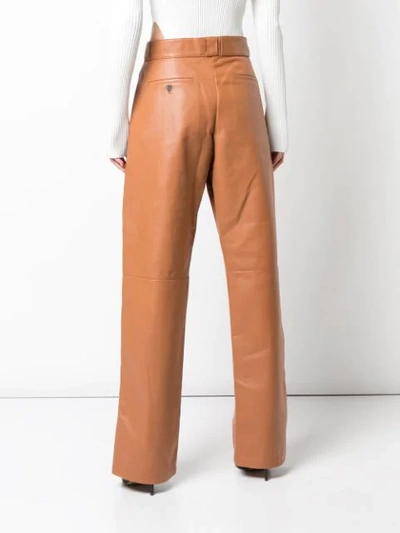 Shop Loewe Mid-rise Wide-leg Trousers In Tan