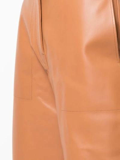 Shop Loewe Mid-rise Wide-leg Trousers In Tan