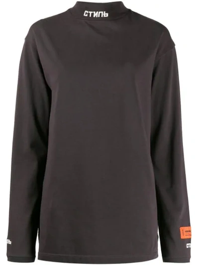 Shop Heron Preston Stand Up Collar Sweatshirt In Grey