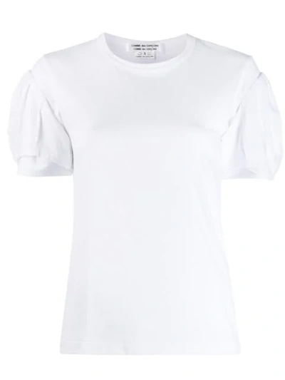 Shop Comme Des Garçons Comme Des Garçons Puff Sleeve T-shirt In White