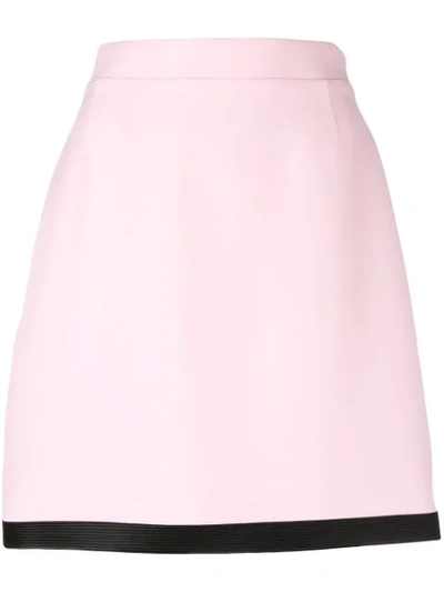 Shop Versace Contrast Trim Skirt In Pink