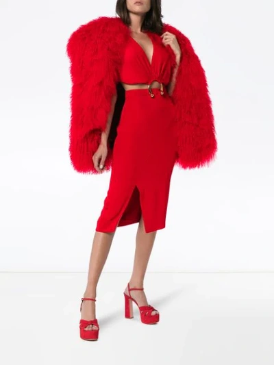 Shop Haney Kerr Cut-out Dress - Red