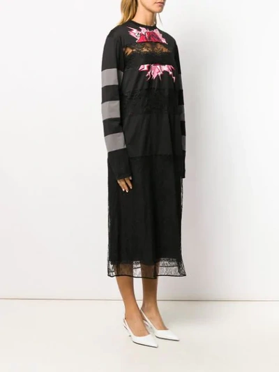 Shop Prada Deconstructed Silk Dress In Zha Nero+lacca+ematite