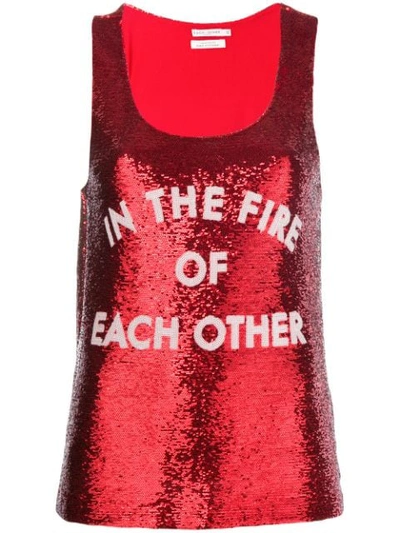 Shop Each X Other Sequinned Tank Top - Red