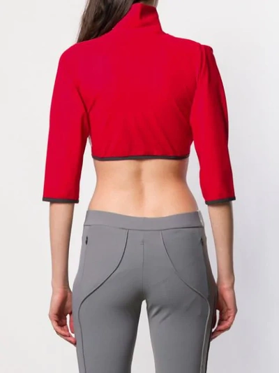 Shop A-cold-wall* Slit Shoulder Crop Top In Red