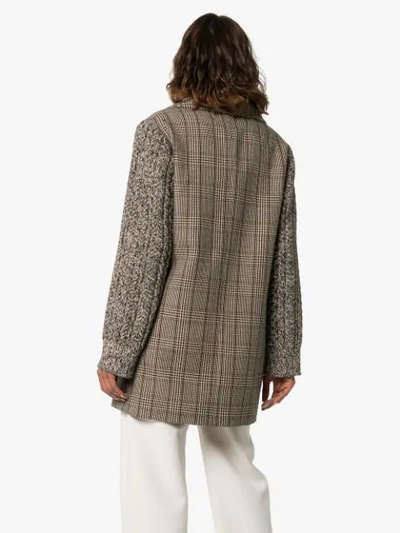 Shop Stella Mccartney Double-breasted Checked Coat In Brown